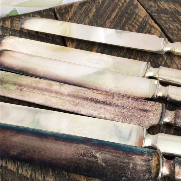 Rogers 1881 Oneida SilverPlate Knives Marked 12 DWT Warranted Bundle of 6 - Picture 11 of 13